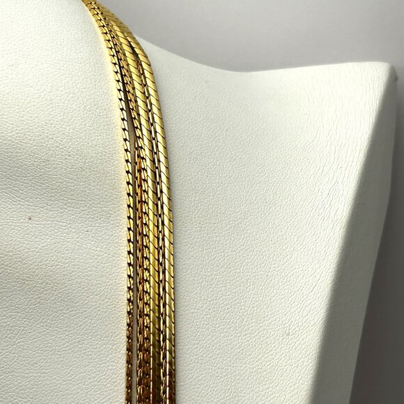 Patrizia Pepe Made in Italy Multistrand Gold Tone Chain Necklace Statement 54in - Picture 7 of 11
